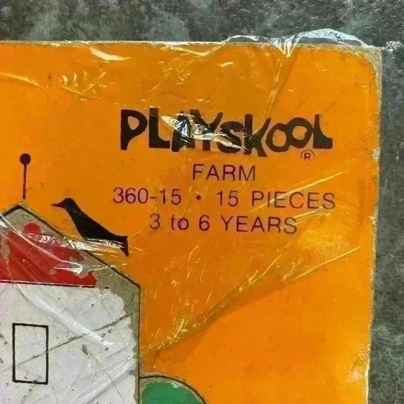 💚 Old/Vintage Farm 360-15 Playskool Wooden Puzzle 3-6 Years - Picture 3 of 4